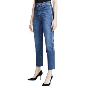 J Brand Jeans Women Size 24 Jules High Rise Straight Crystal Embellished Blue